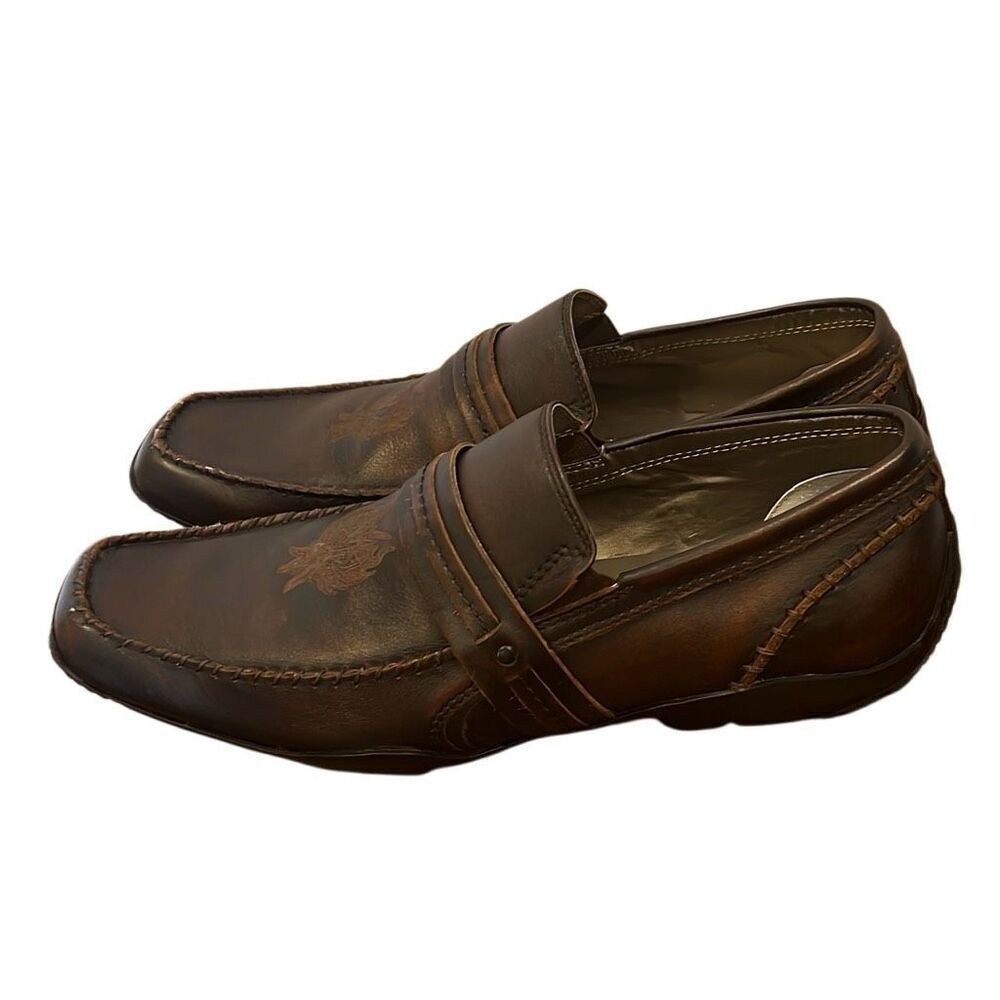 Back Stage by Skechers Men’s Rock a Billy Brown leather Shoes Sz.10.5
